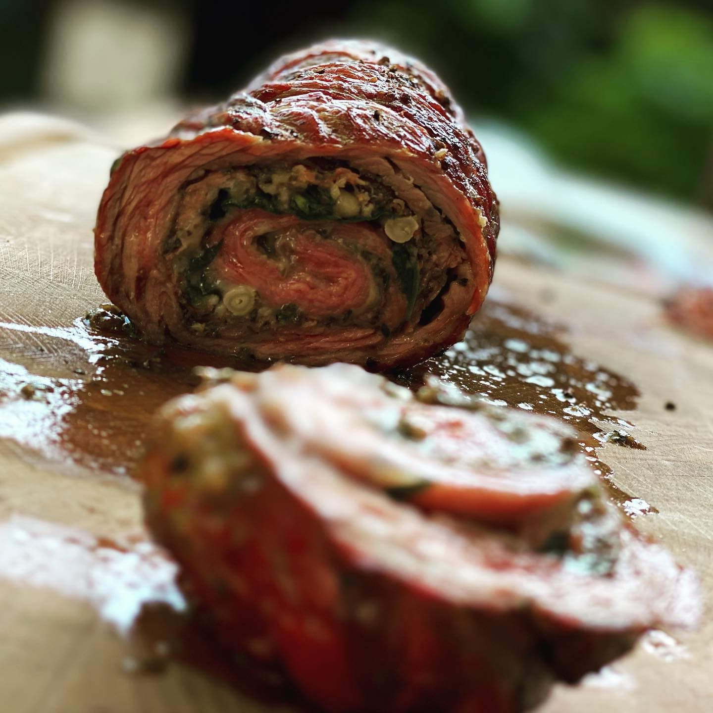 Aangesneden bavette-rollade